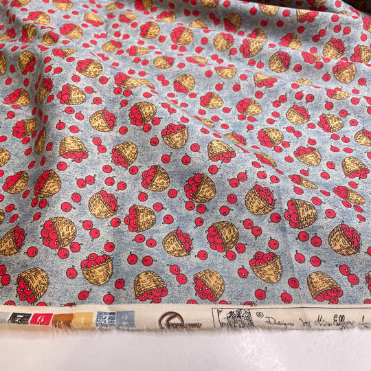 UB - Apple Picking - Cotton Woven - Light Blue Multi Apples And Baskets - 1.95M Bundle (6824339079281)