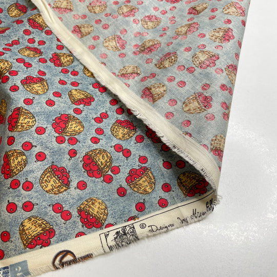 UB - Apple Picking - Cotton Woven - Light Blue Multi Apples And Baskets - 1.95M Bundle (6824339079281)