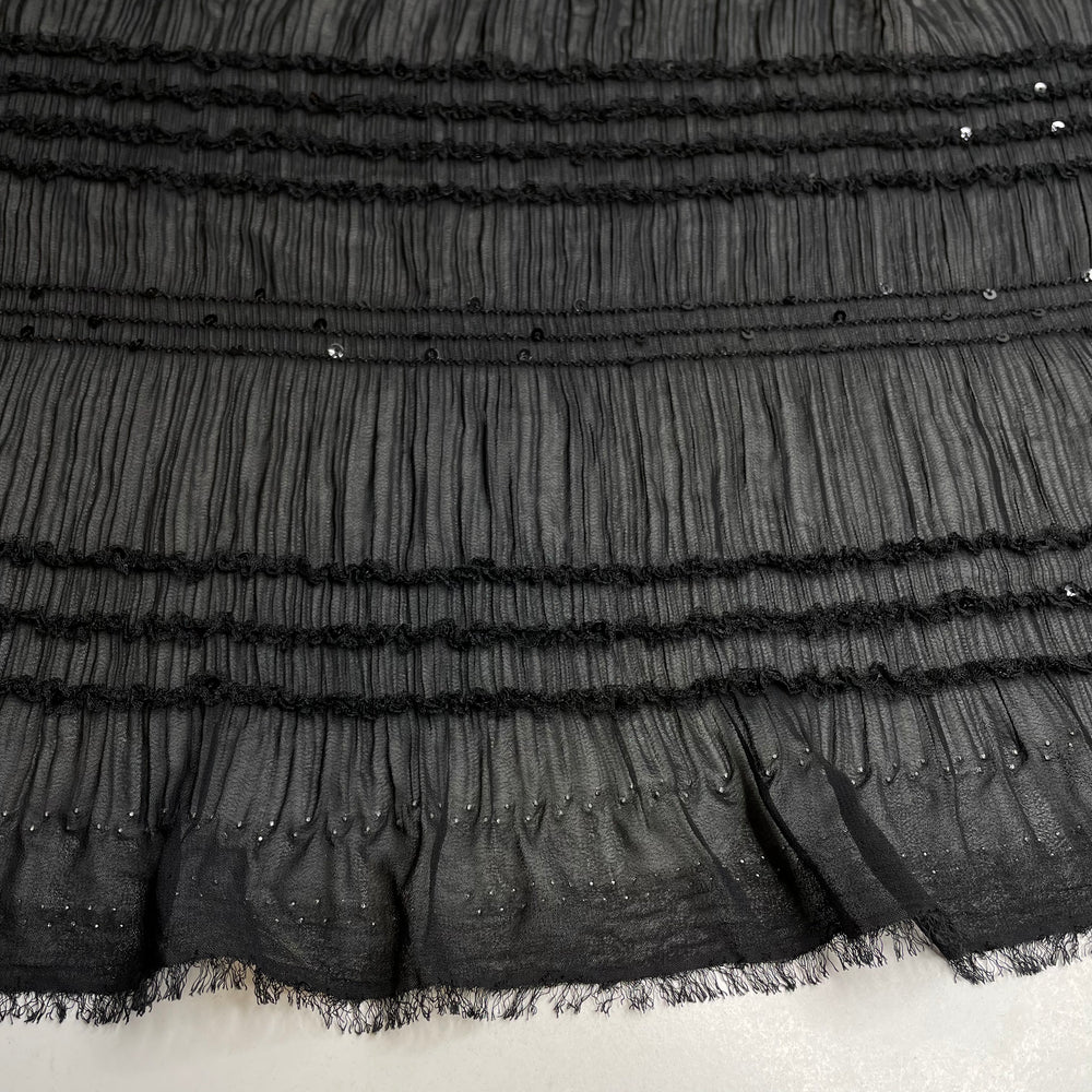Beware Black Ice - Elasticized Sequin Poly Woven - Black Stripes - Bundles (6824403468401)