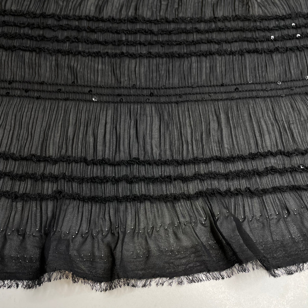 Beware Black Ice - Elasticized Sequin Poly Woven - Black Stripes - Bundles (6824403468401)