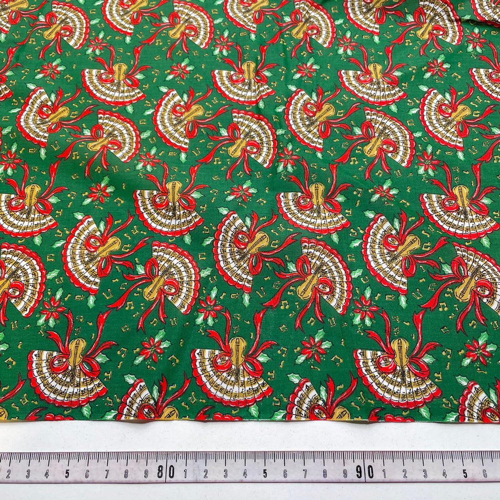 Not Turkeys - Vintage Cotton Woven - Green Multi Christmassy Illustration - 0.5M Bundle (6824984379505)