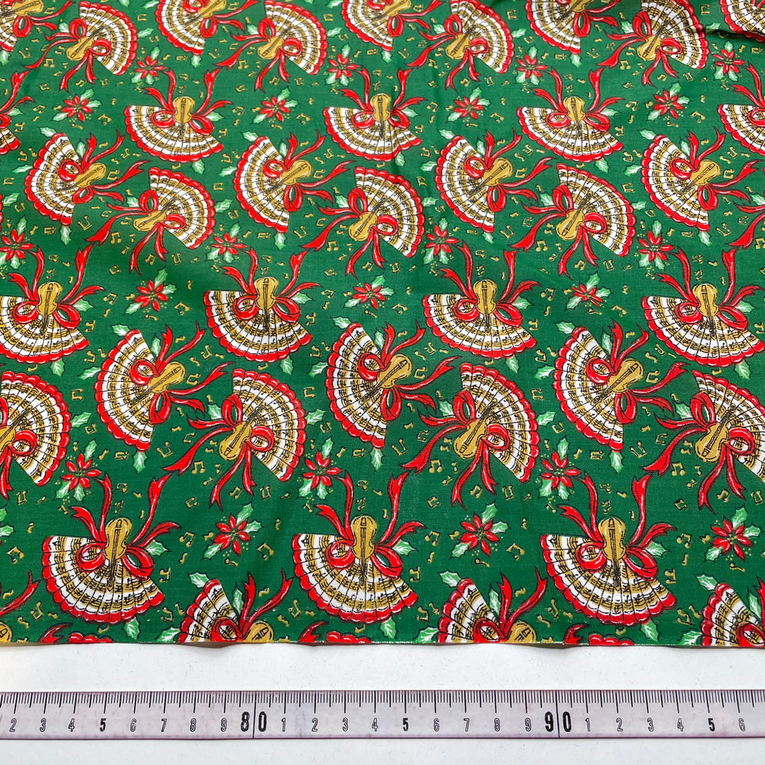 Not Turkeys - Vintage Cotton Woven - Green Multi Christmassy Illustration - 0.5M Bundle (6824984379505)