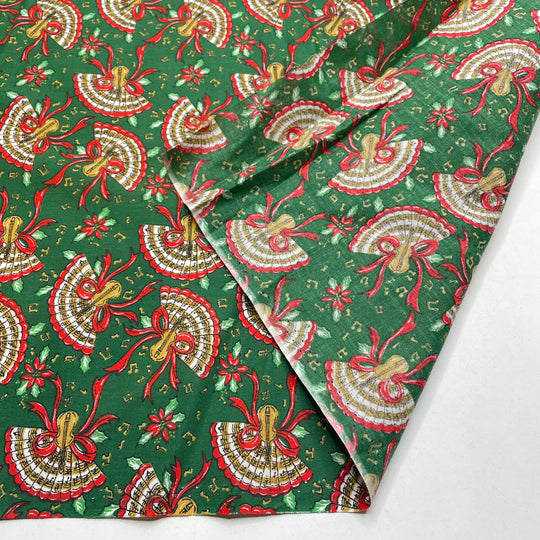 Not Turkeys - Vintage Cotton Woven - Green Multi Christmassy Illustration - 0.5M Bundle (6824984379505)