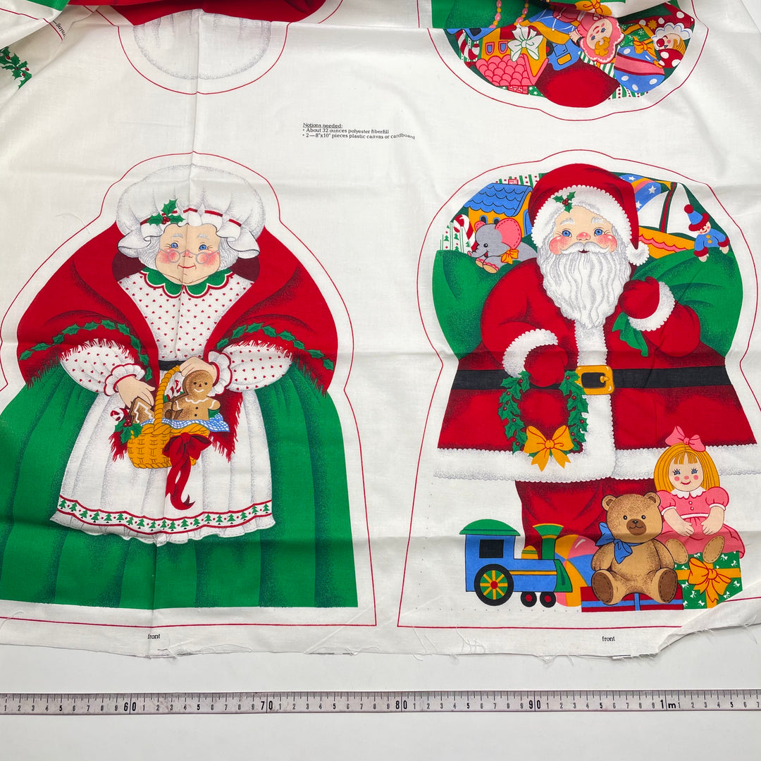 Mr And Mrs Claus Panel - Vintage Cotton Woven - Multi - 0.85M Bundle (6824986345585)