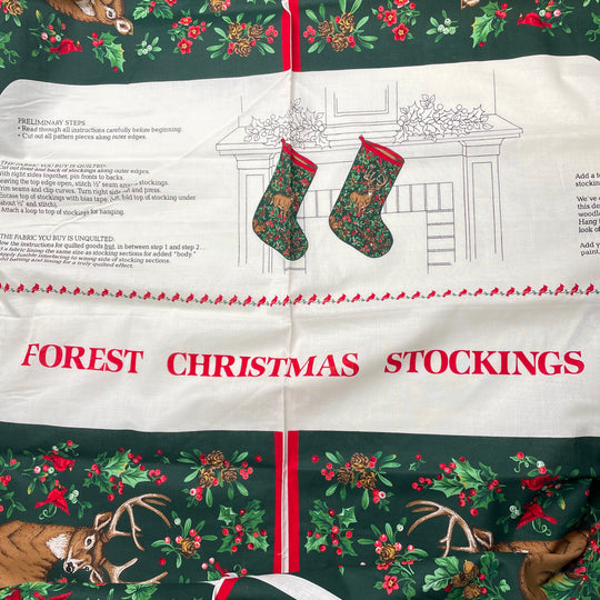 Doe And Buck Stocking Panel - Vintage Cotton Woven - Multi - 0.85M Bundle (6824987983985)