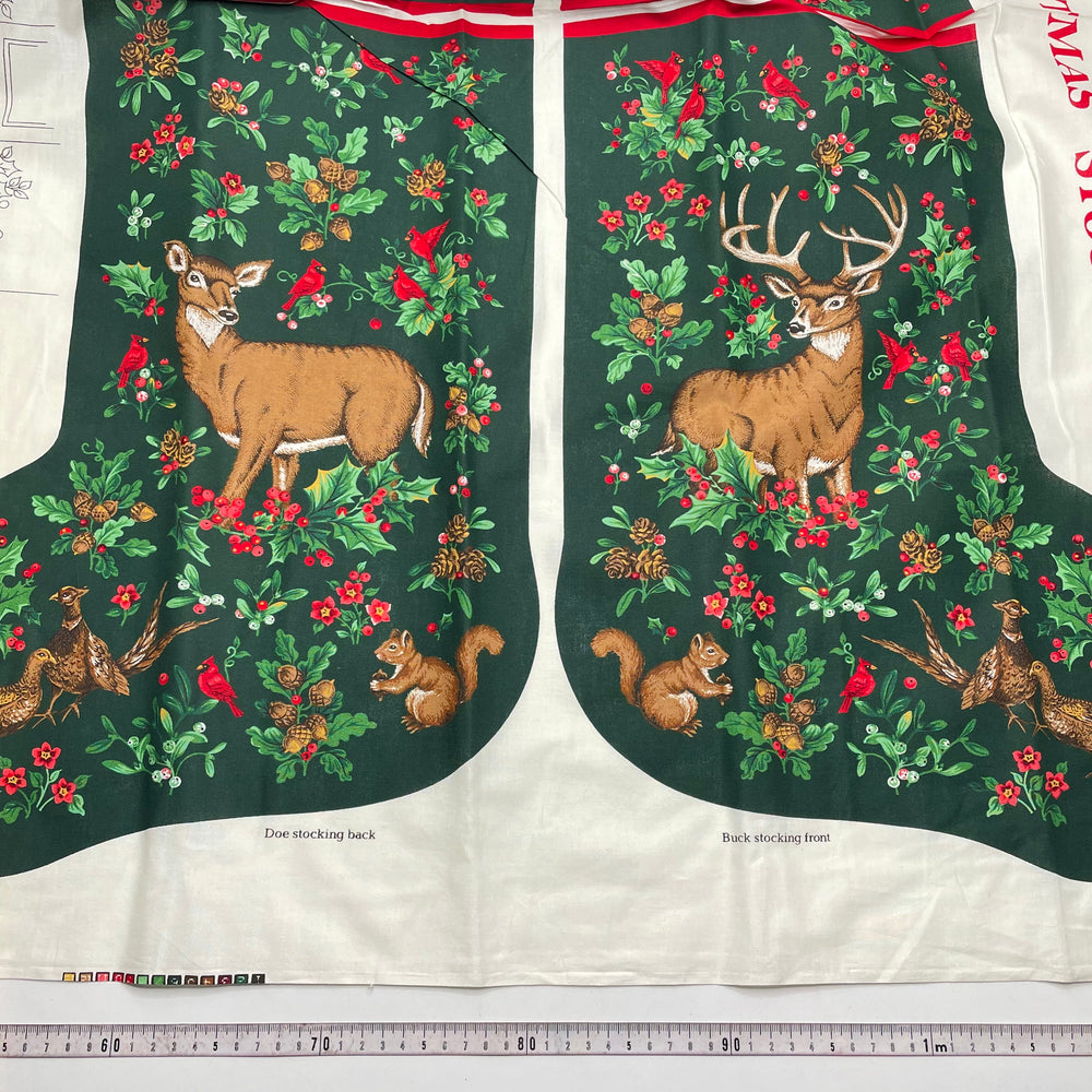 Doe And Buck Stocking Panel - Vintage Cotton Woven - Multi - 0.85M Bundle (6824987983985)