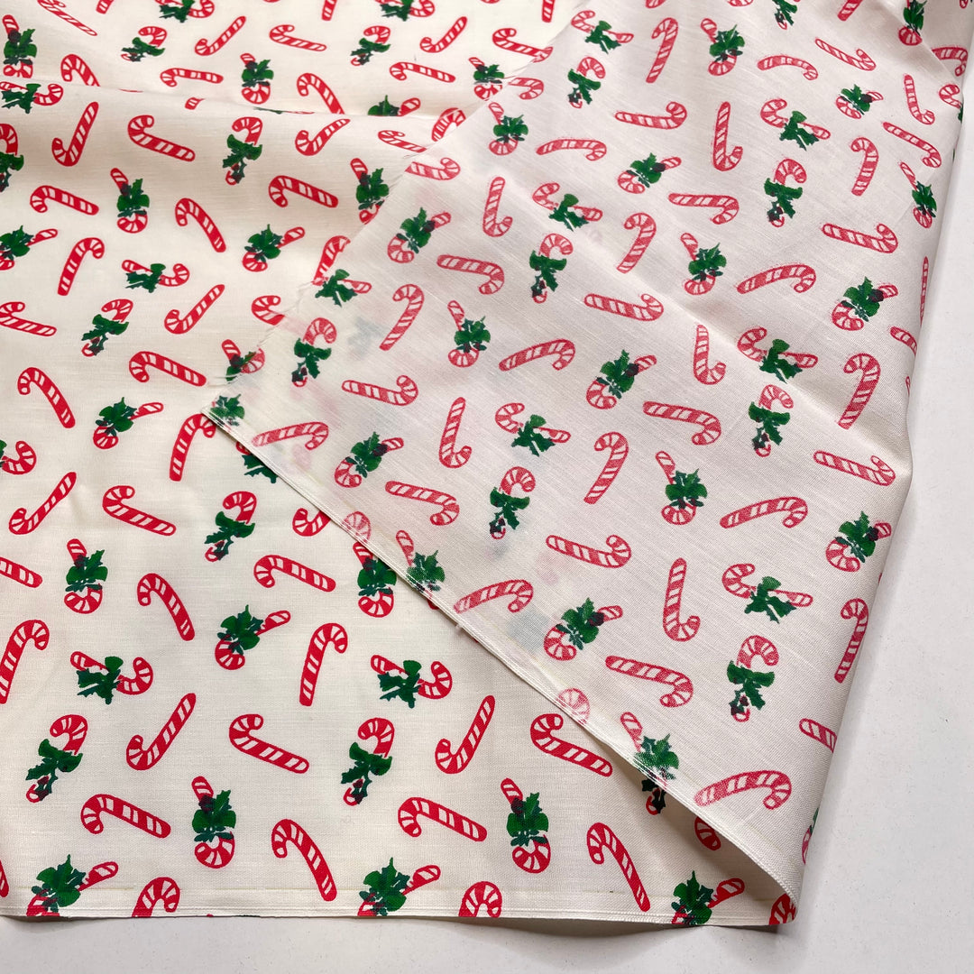 Candy Canes - Vintage Cotton Woven - White Multi Candy Canes - 1M Bundle (6824989327473)