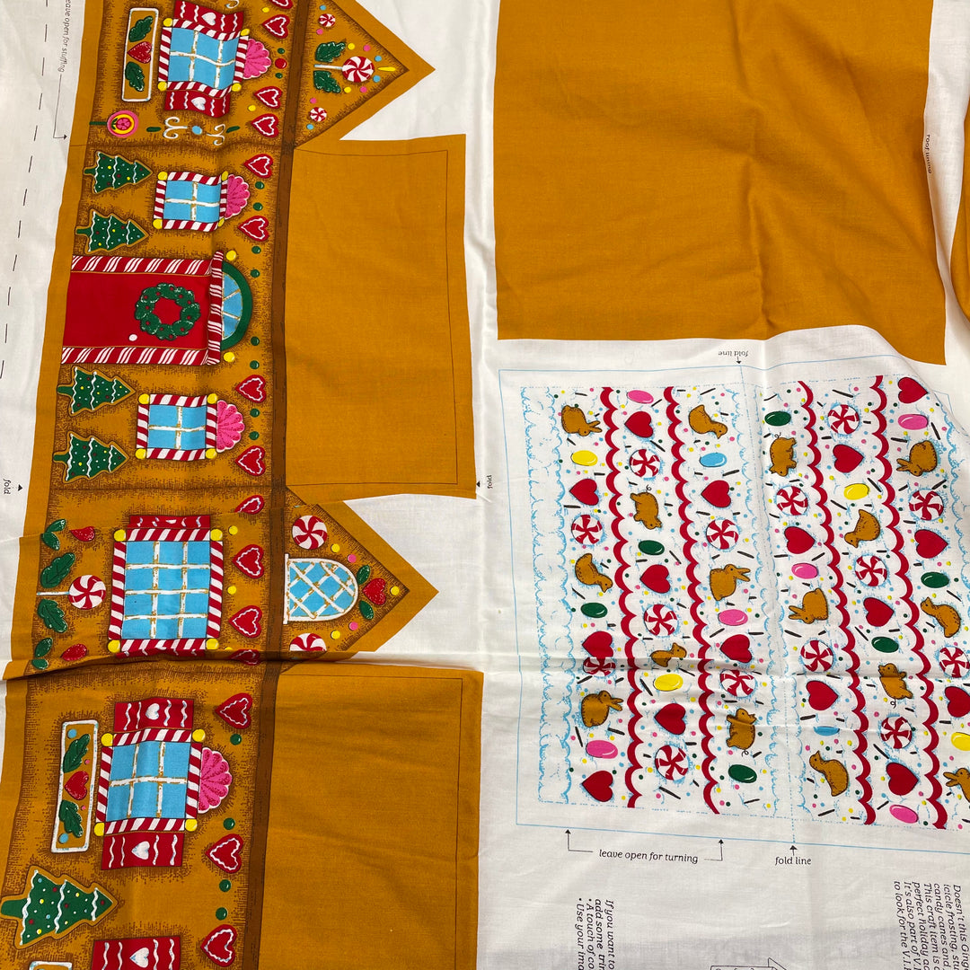 Gingerbread House Panel - Vintage Cotton Woven - Multi - 0.9M Bundle (6824998961265)