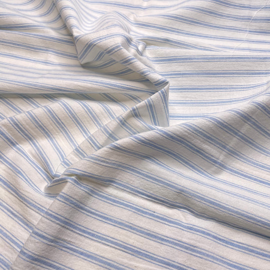 Candy Striper - Cotton Woven - White/Blue Stripes - 0.55M Bundle (6825628729457)