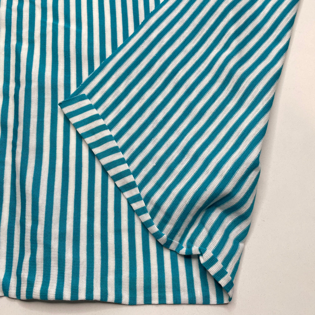 Ice On The River - Poly Knit - White/Teal Stripes - 0.7M Bundle (6825630171249)