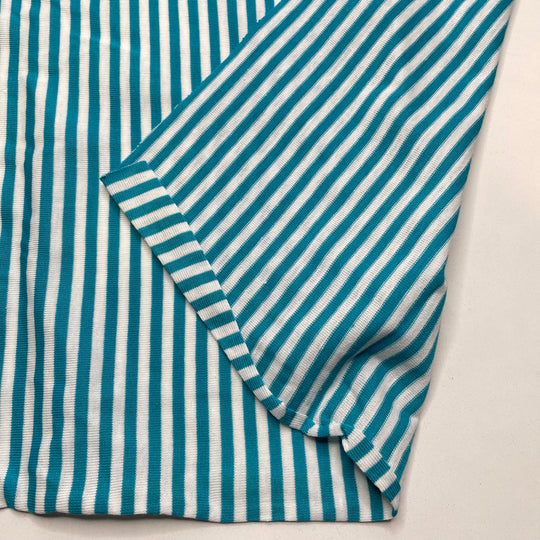 Ice On The River - Poly Knit - White/Teal Stripes - 0.7M Bundle (6825630171249)