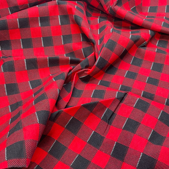 Christmas Check - Poly Woven - Red/Black Check - 1.95M Bundle (6825654222961)
