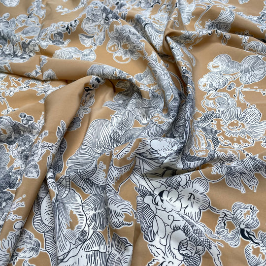 Botanical Illustration - Poly Woven - Beige Multi Floral - 1.05M Bundle (6826540957809)