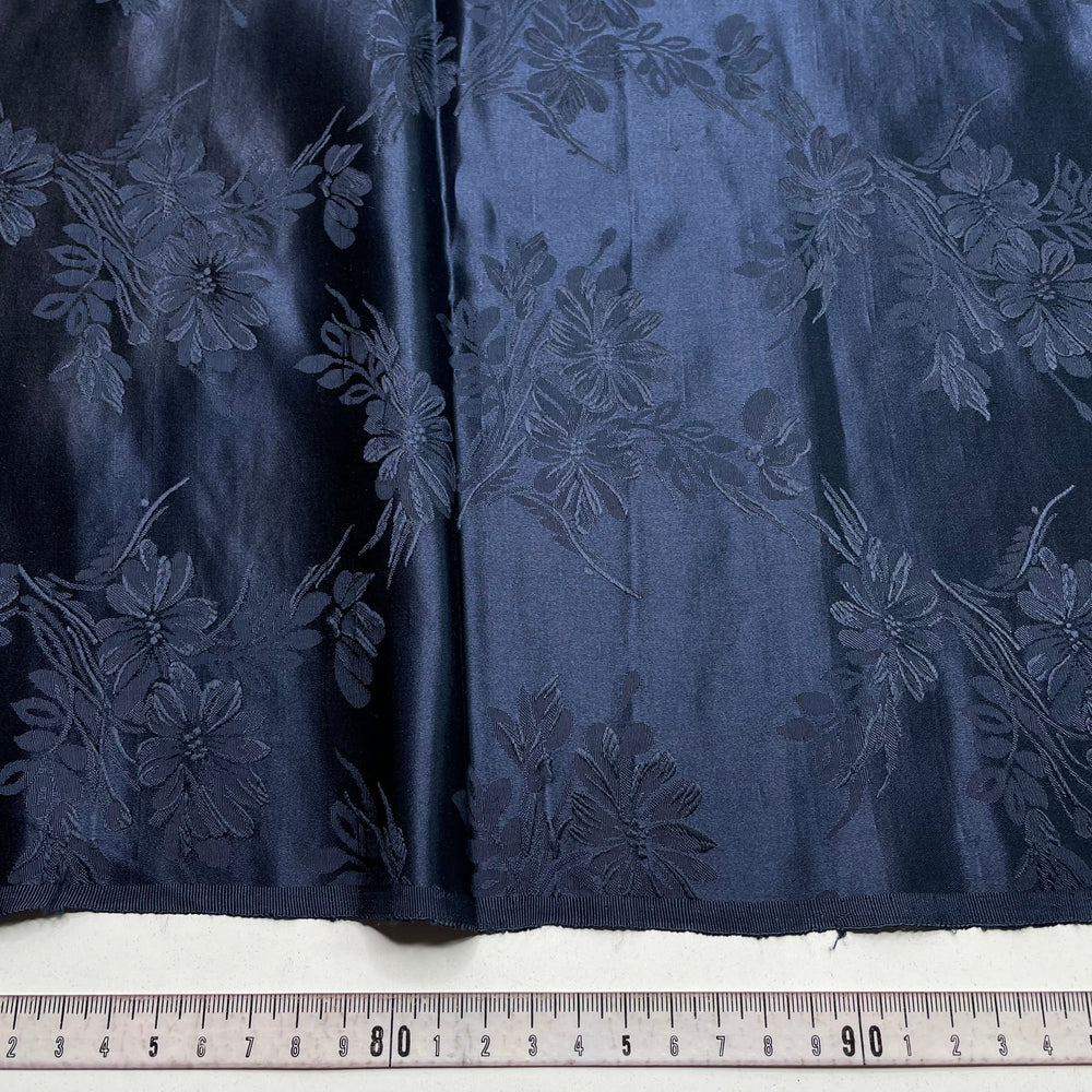 Confit - Satin Silk Woven - Navy Floral - 1.35M Bundle
