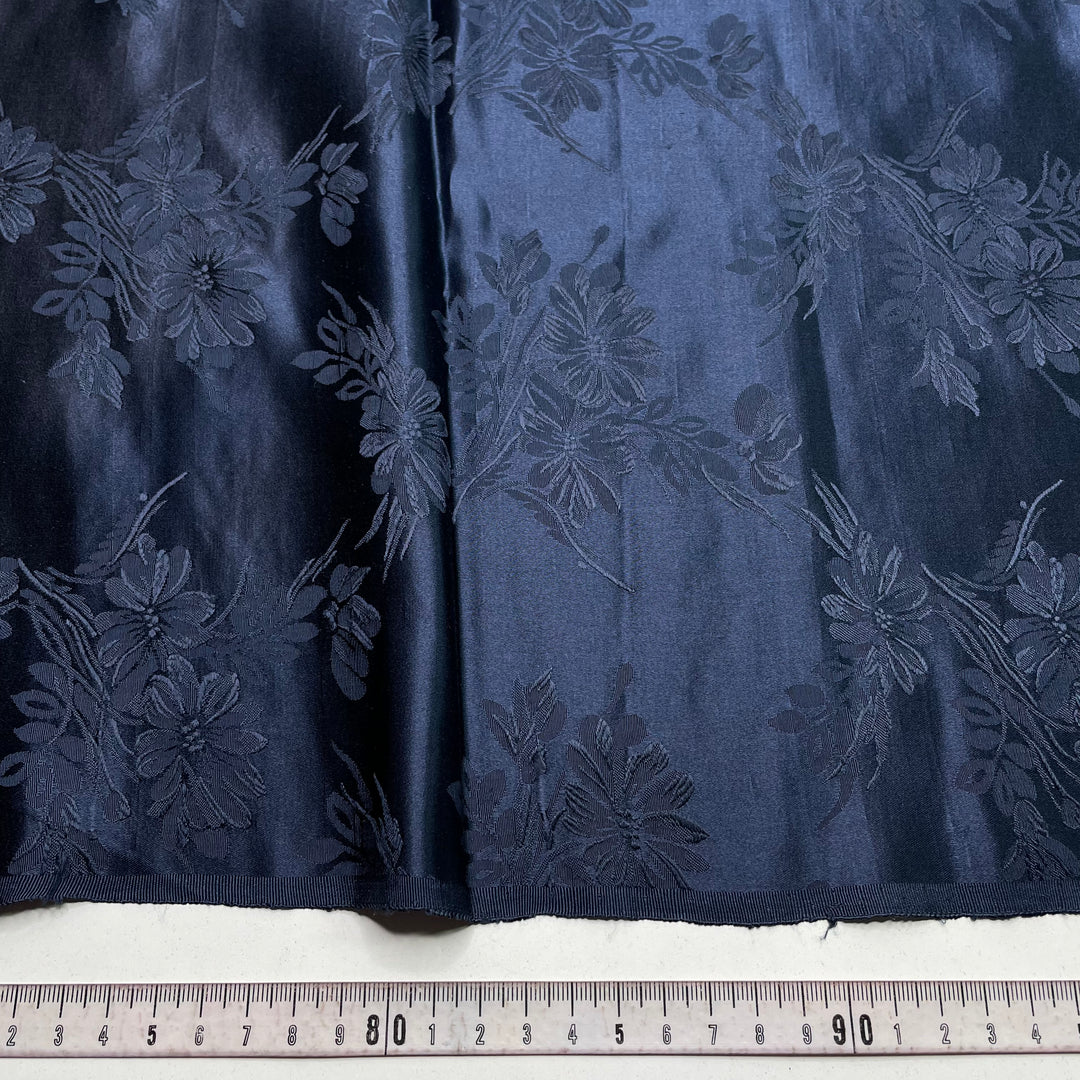 Confit - Satin Silk Woven - Navy Floral - 1.35M Bundle