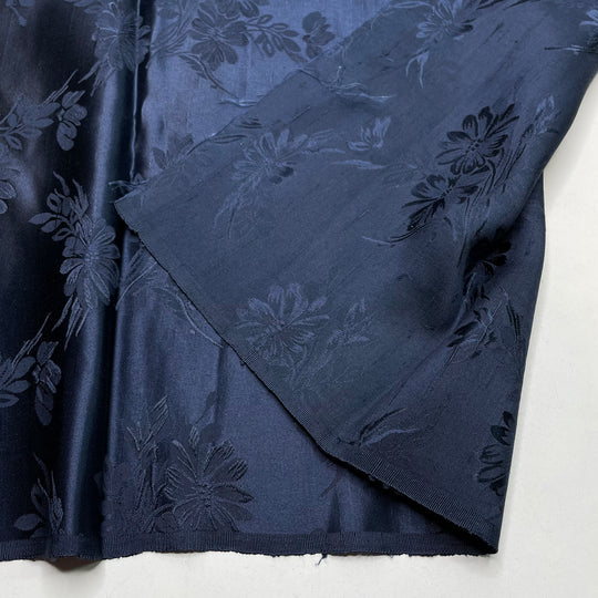 Confit - Satin Silk Woven - Navy Floral - 1.35M Bundle
