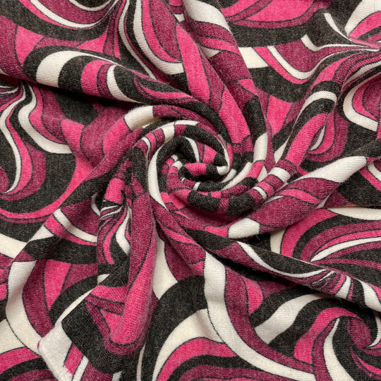 Dizzy From Spinning - Wool Blend Knit - Pink Multi Abstract - 1.2M Bundle