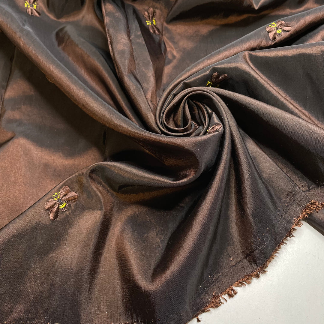 Bee Yourself - Embroidery Synthetic Woven - Brown - 3.2M Bundle