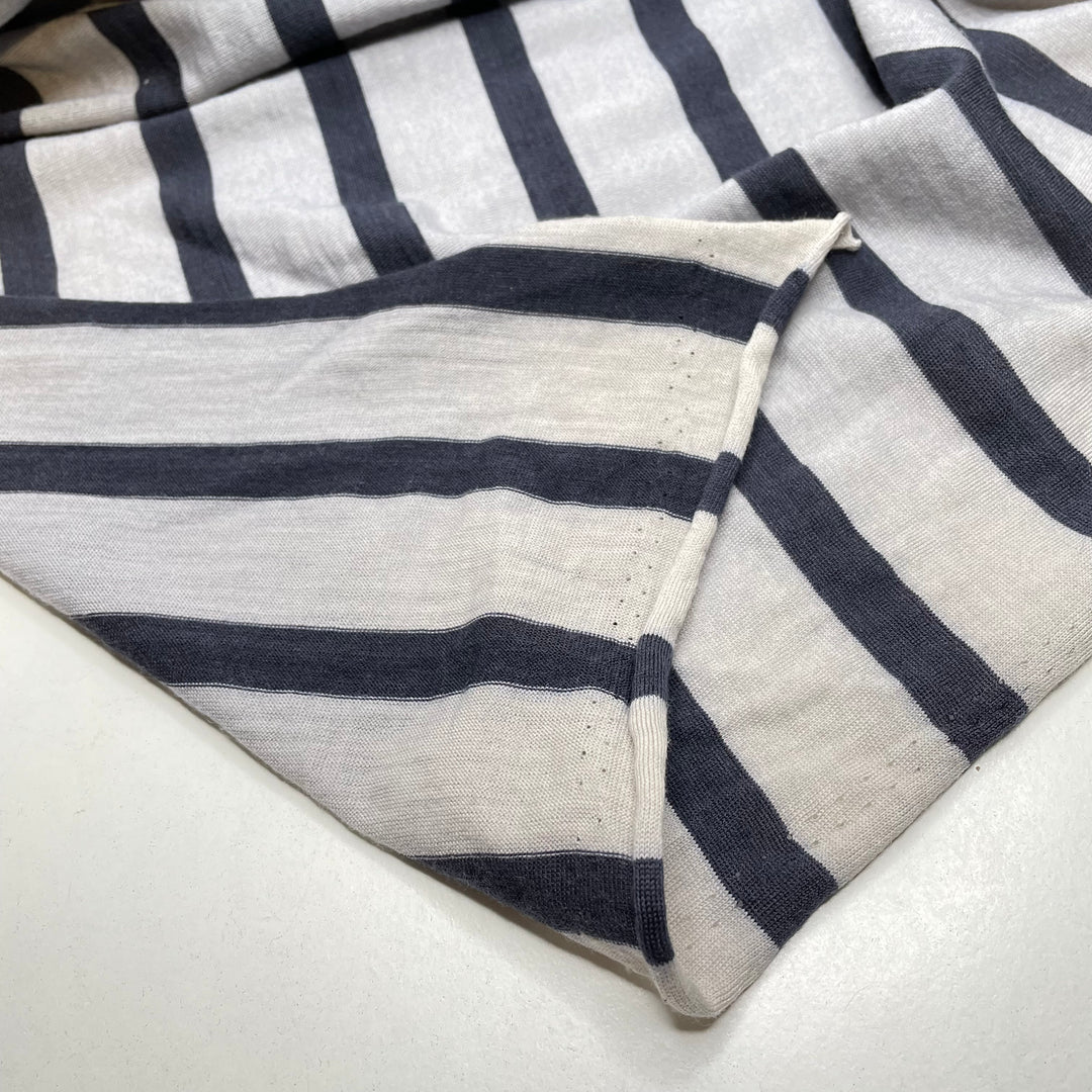 Layers And Layers - Jersey Wool Knit - Grey/Navy Stripes - 2.75M Bundle