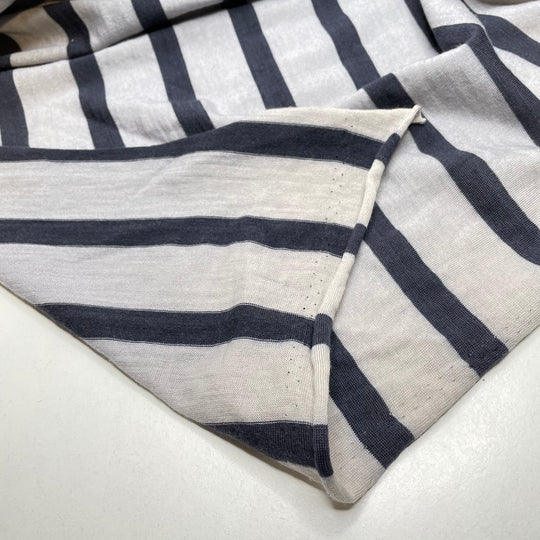Layers And Layers - Jersey Wool Knit - Grey/Navy Stripes - 2.75M Bundle