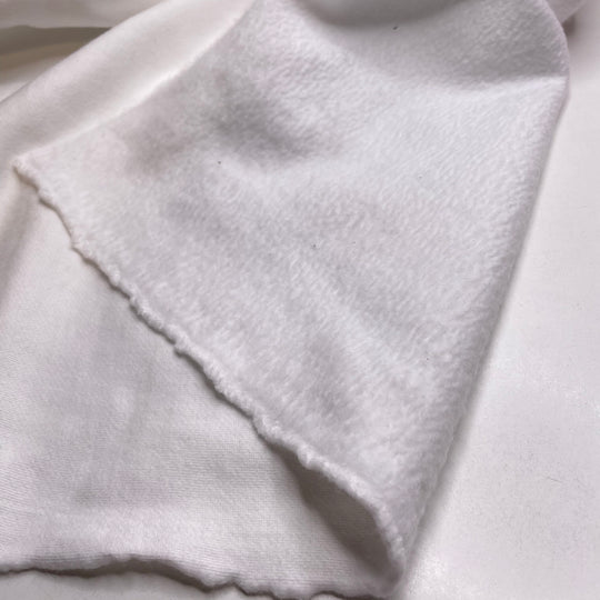 Slalom Moment - Jersey Fleece Cotton Blend Knit - White - 2M Bundle