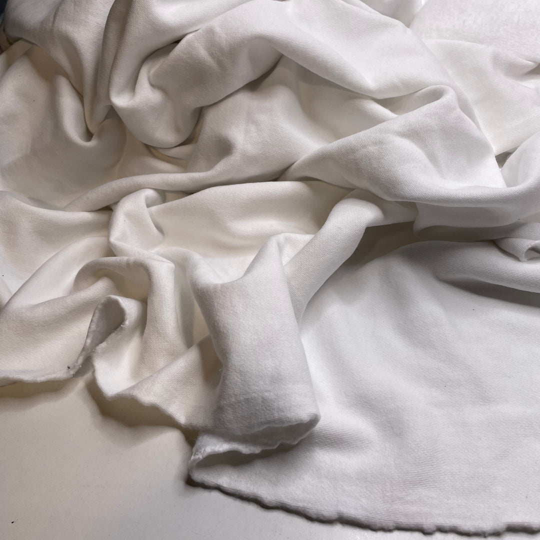 Slalom Moment - Jersey Fleece Cotton Blend Knit - White - 2M Bundle