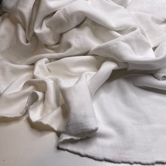 Slalom Moment - Jersey Fleece Cotton Blend Knit - White - 2M Bundle