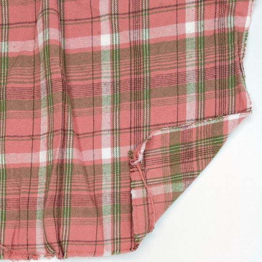 Sleepy Strawberry - Flanel Cotton Woven - Pink/Green Plaid - 2.8M Bundle
