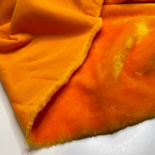 Ladder Stitch - Short Hair Faux Fur Synthetic Knit - Orange - 1.3M Bundle