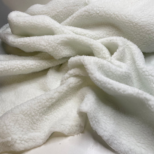 Lapped Seams - Faux Sherpa Synthetic Knit - White - 1.1M Bundle