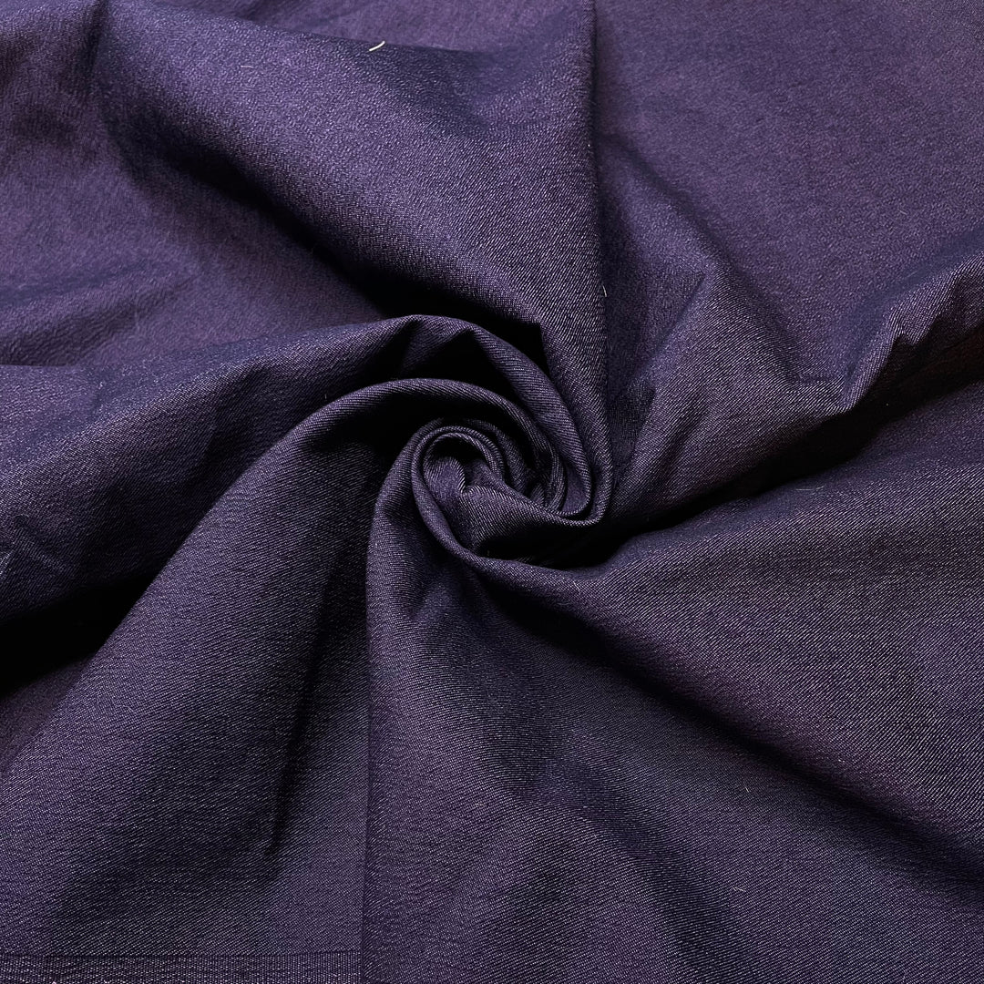 Contrasting Top Stitching - Denim Cotton/Spandex Woven - Dark Purple - 2.15M Bundle