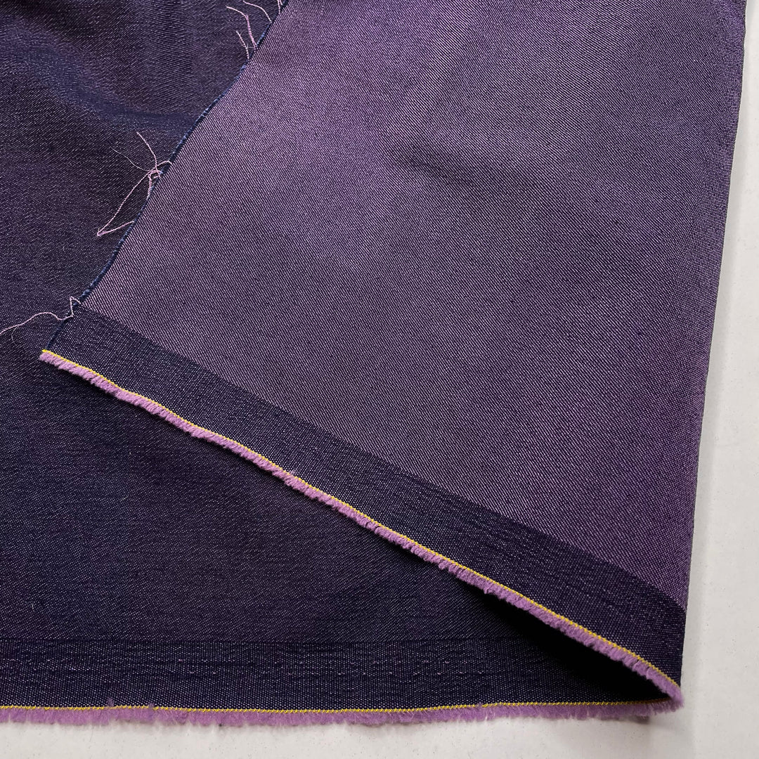 Contrasting Top Stitching - Denim Cotton/Spandex Woven - Dark Purple - 2.15M Bundle