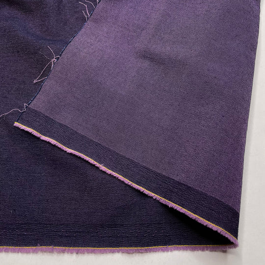 Contrasting Top Stitching - Denim Cotton/Spandex Woven - Dark Purple - 2.15M Bundle