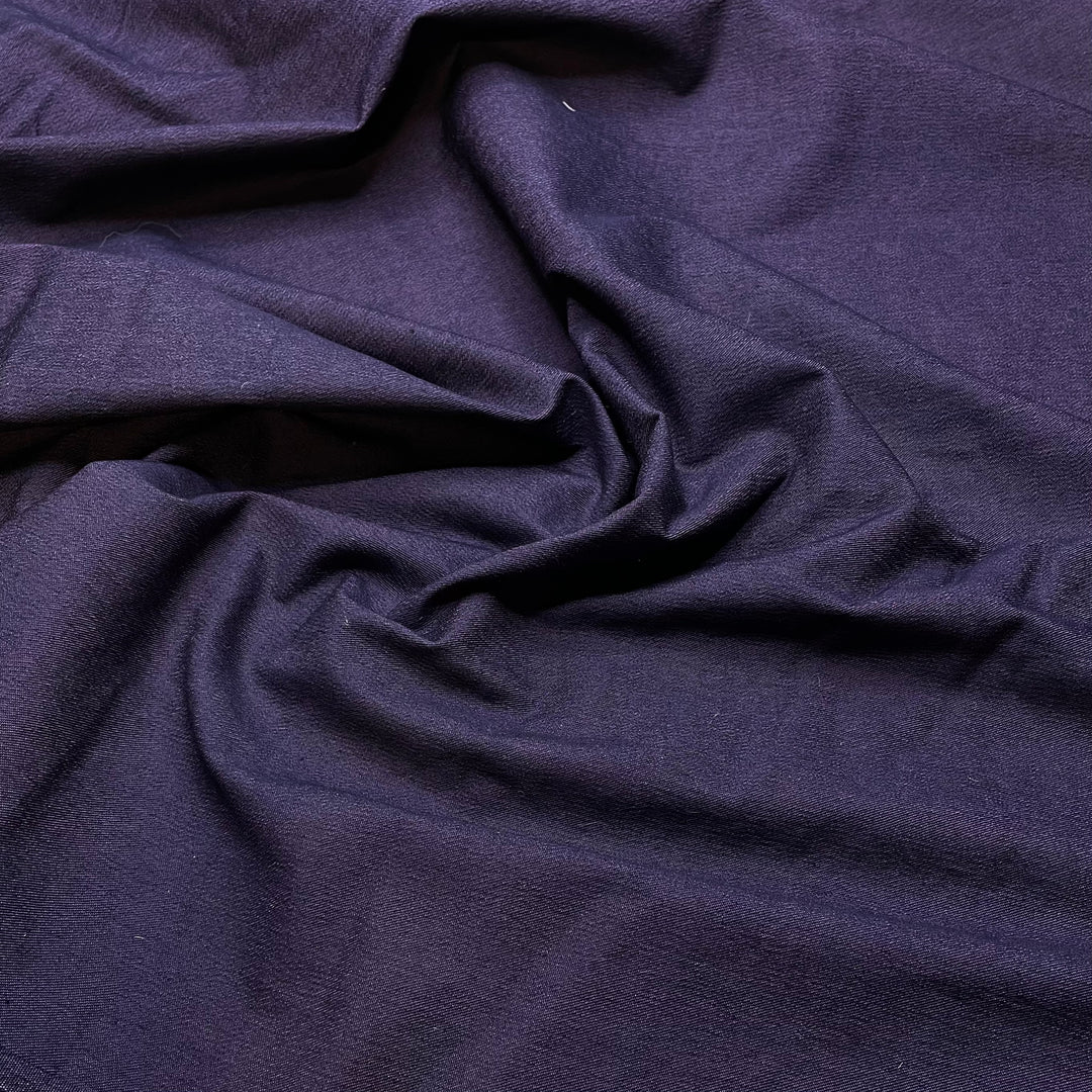 Contrasting Top Stitching - Denim Cotton/Spandex Woven - Dark Purple - 2.15M Bundle