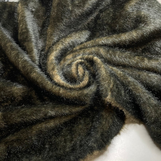 Black Husky - Medium Hair Faux Fur Acrylic Woven - Black/Grey - 1.5M Bundle