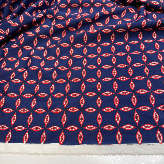 UB - Hypnotic Allure - Poly Woven - Navy/Red Geometric - 4.5M Bundle