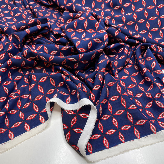 UB - Hypnotic Allure - Poly Woven - Navy/Red Geometric - 4.5M Bundle