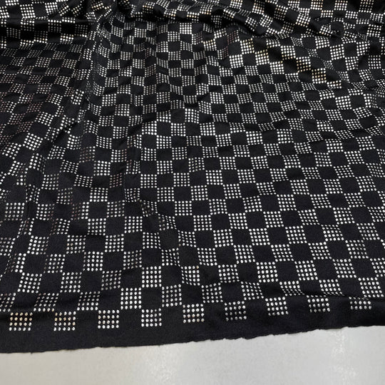 UB - Checkmate - Glitter Jersey Polyester Blend Knit - Black/Silver Geometric - 0.9M Bundle