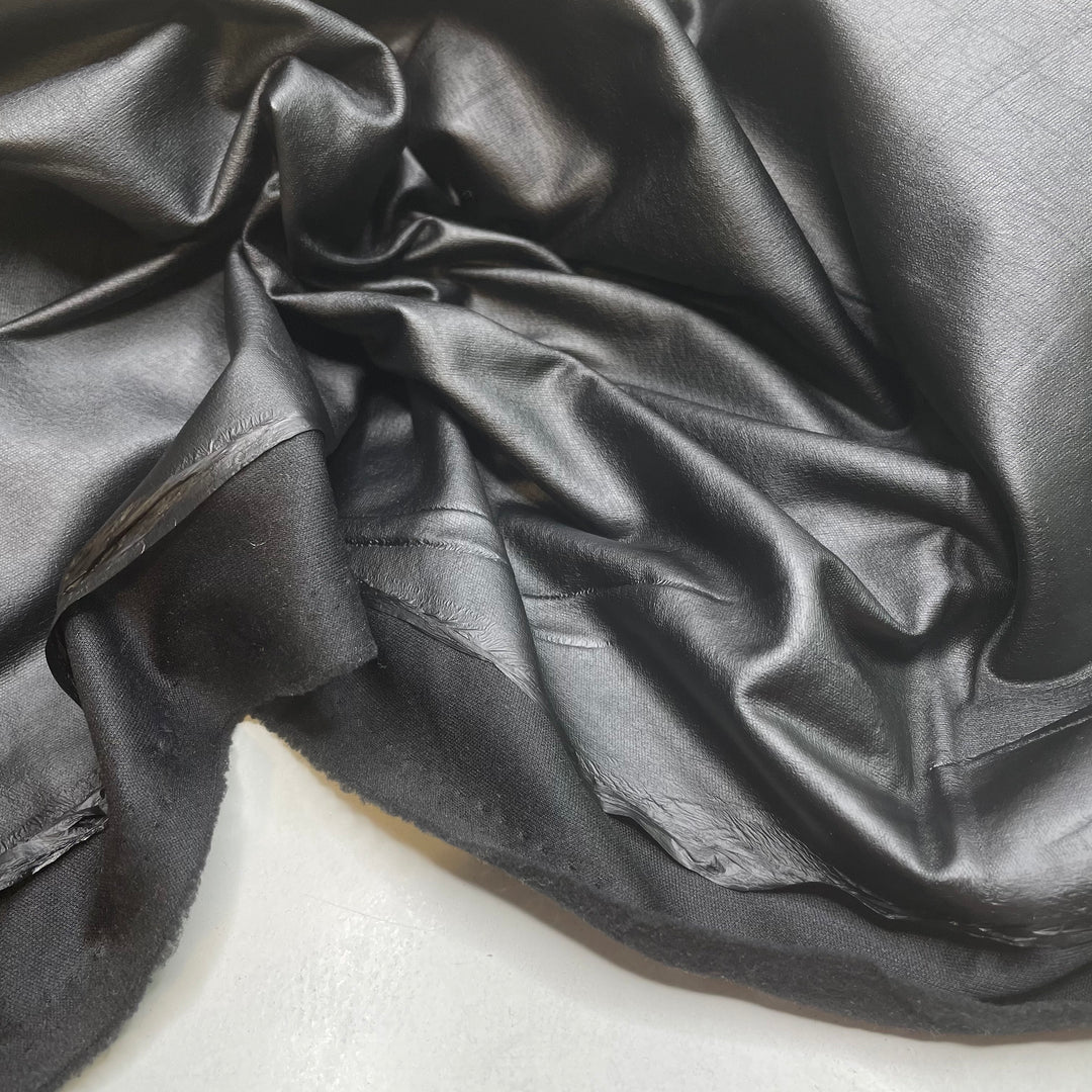 Peel Off Mask - Pleather Polyester Backing PU Knit - Black - 1.6M Bundle