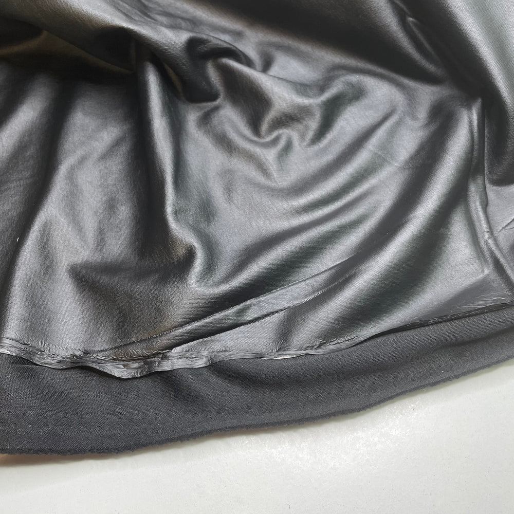 Peel Off Mask - Pleather Polyester Backing PU Knit - Black - 1.6M Bundle