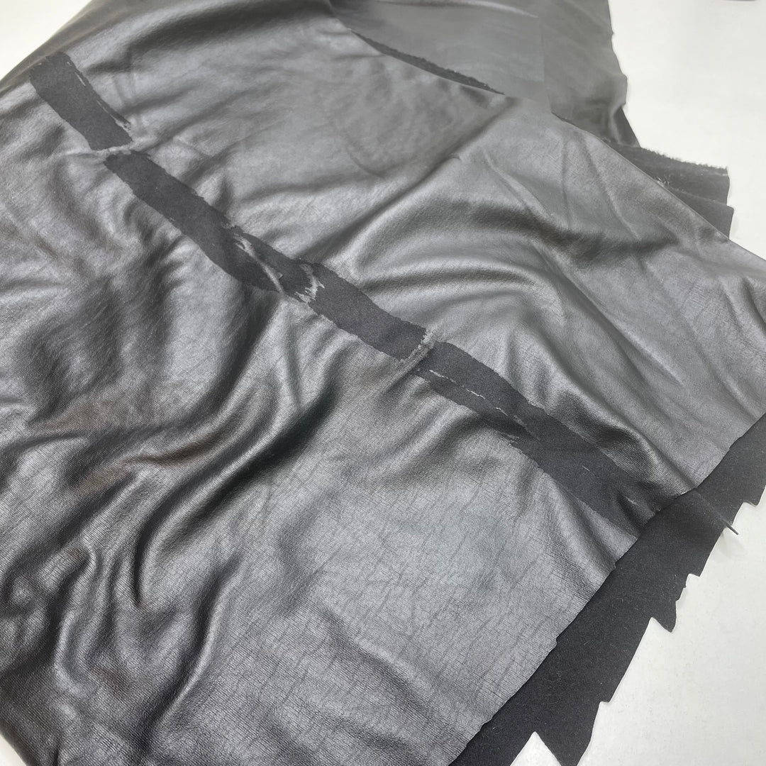 Peel Off Mask - Pleather Polyester Backing PU Knit - Black - 1.6M Bundle