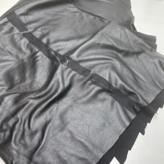 Peel Off Mask - Pleather Polyester Backing PU Knit - Black - 1.6M Bundle
