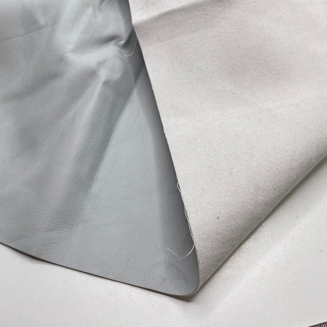 Vancouver Winter Sky - Waterproof Pleather Polyester Backing PU Knit - Light Grey/White - 2M Bundle