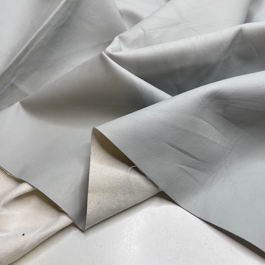 Vancouver Winter Sky - Waterproof Pleather Polyester Backing PU Knit - Light Grey/White - 2M Bundle