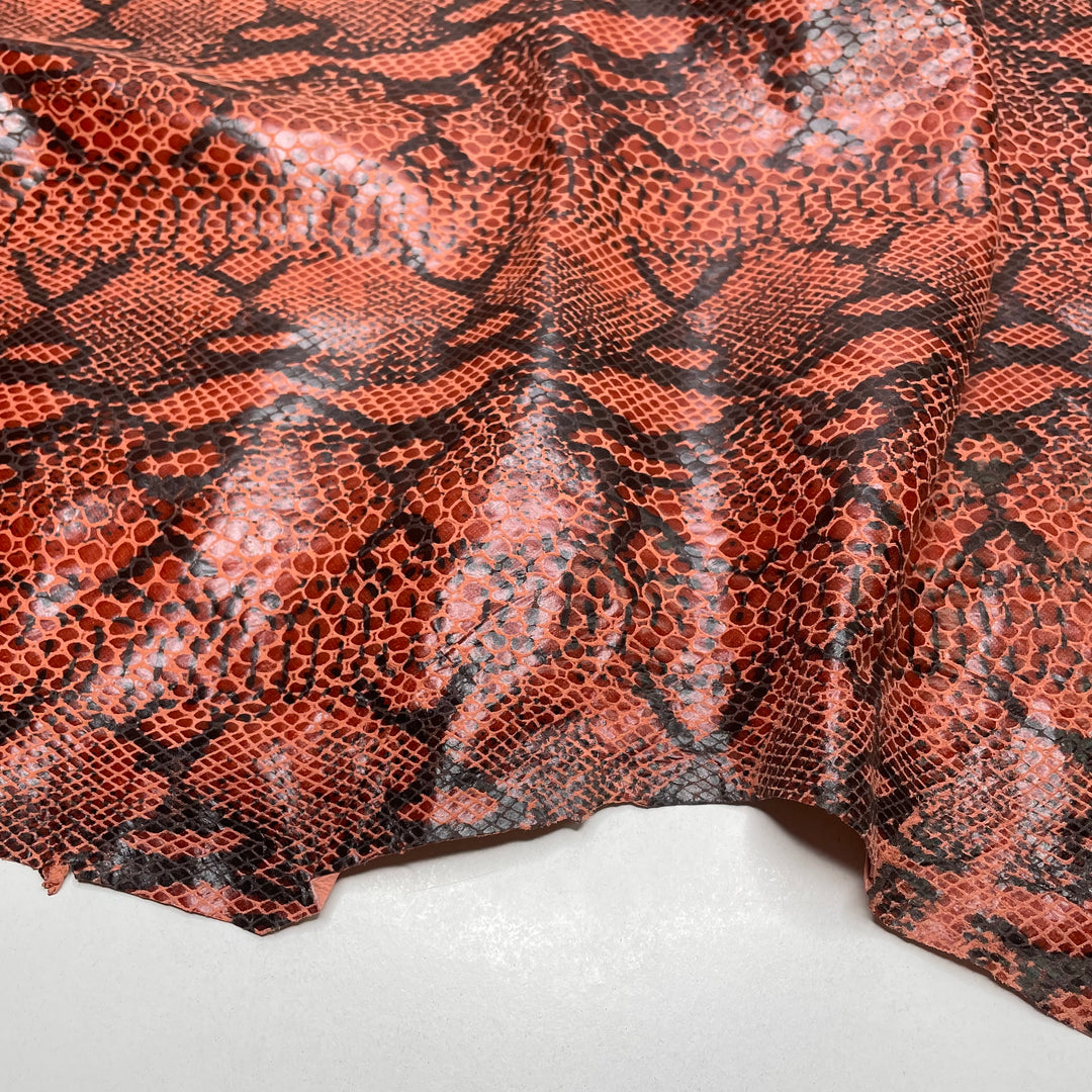 Slither Away - Vinyl Print Leather Woven - Red Multi Animal Print - 0.9M Bundle