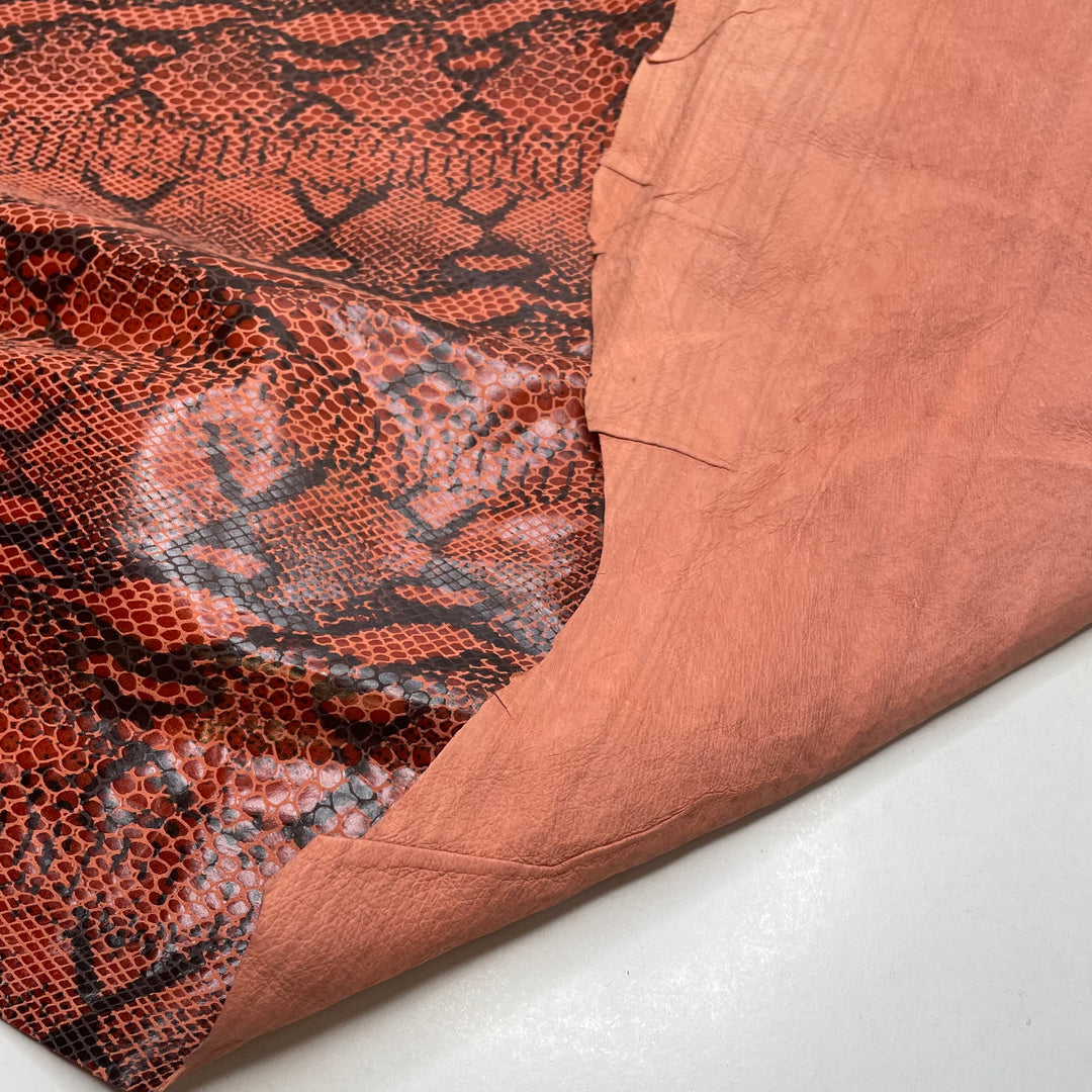 Slither Away - Vinyl Print Leather Woven - Red Multi Animal Print - 0.9M Bundle
