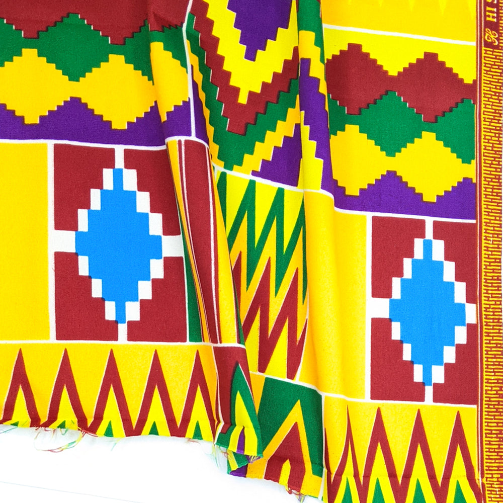 '90s Friday - Cotton Woven - Yellow Multi Block Print Geometric - 1.3M Bundle