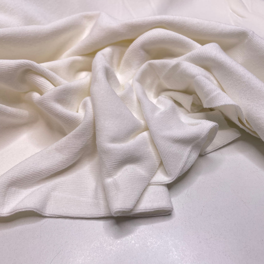 Spilled Milk - Tubular Rib Knit Cotton Blend Knit - White - Bundles