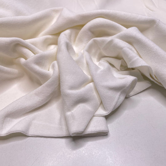 Spilled Milk - Tubular Rib Knit Cotton Blend Knit - White - Bundles