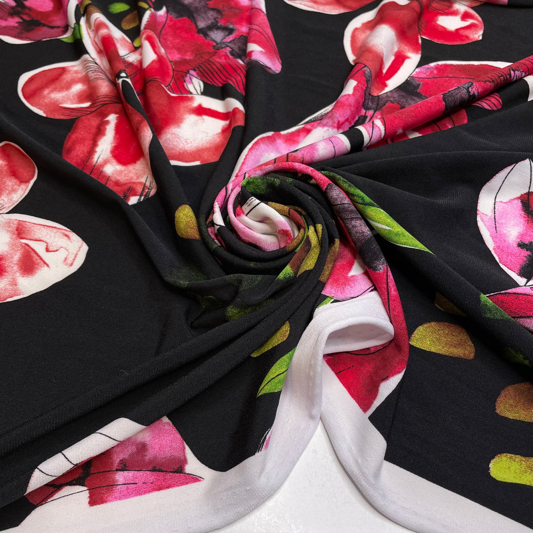 UB - Blind Melon - Poly Knit - Black Multi Floral - 2.8M Bundle